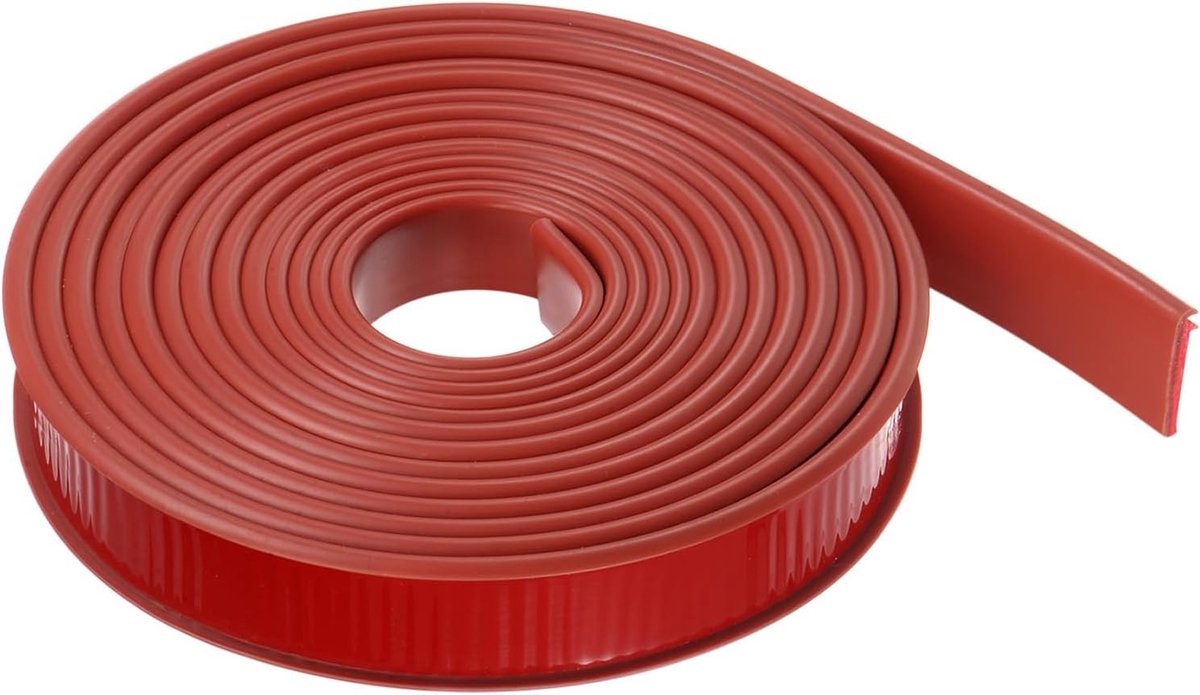 U-omranding 55/64 inch x 19,7 ft (22 mm x 6 m) zelfklevend TPE-plakband, flexibele randbescherming voor meubels voor reparatie van tafelkasten, bruin
