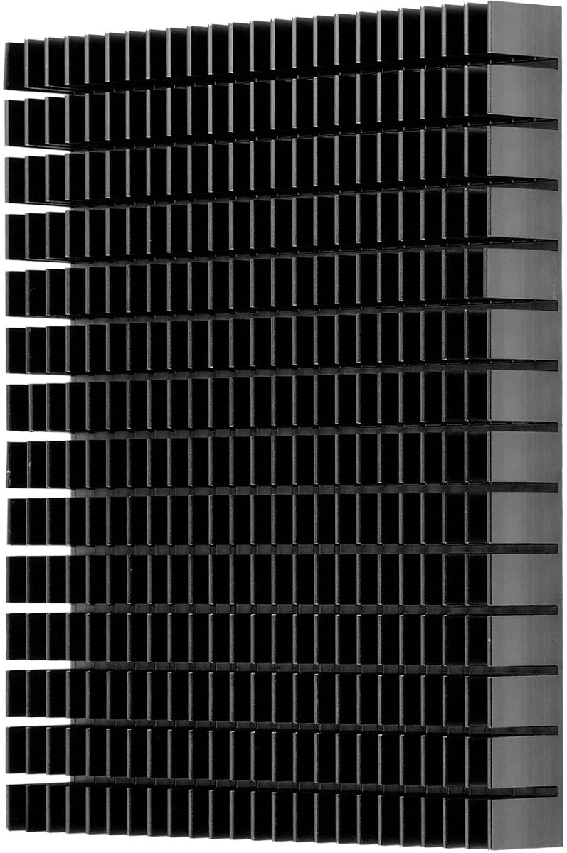 Lyrlody Koellichaam, Aluminium Koellichaam Heat Sink Radiator met Geanodiseerd Oppervlak, voor CPU Versterker PCB 150x120x20mm (BLACK)