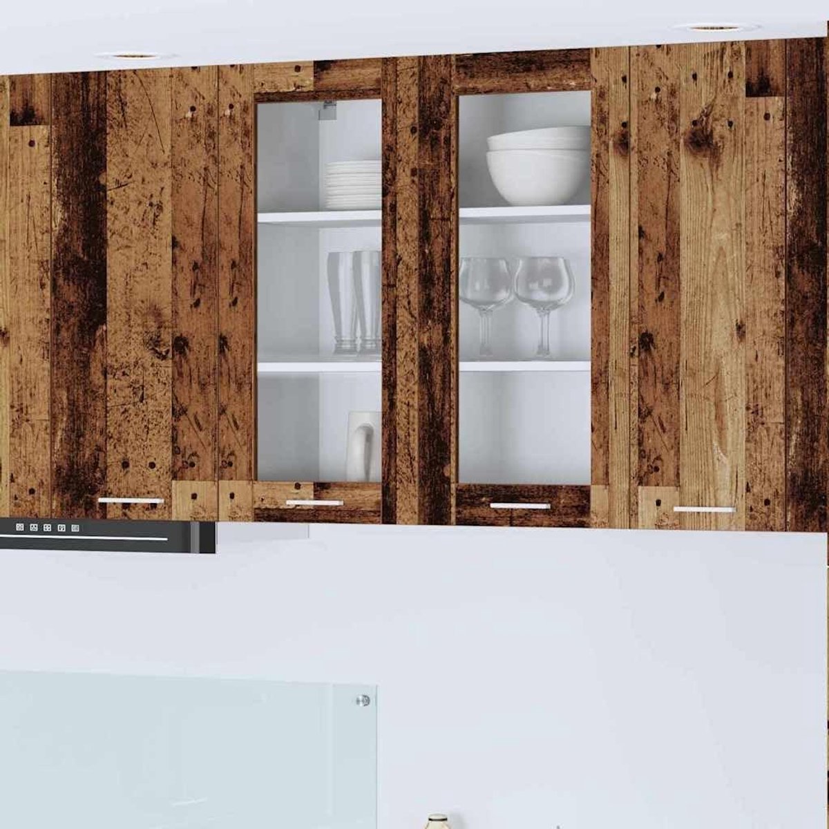 Hangkast Keuken - Muurkast Keukenkast - Keuken Organiseren - Met 2 Deuren - 80 x 31 x 80 cm