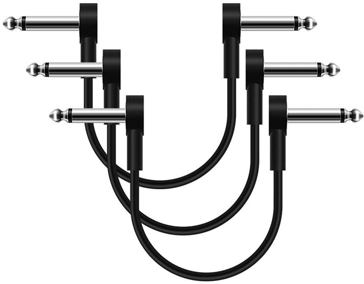 Guitar Effect Pedal Kabels 15cm - 3-Pack - 6.35mm TS Plugs - Hoogwaardige geluidskwaliteit - ShopVlot