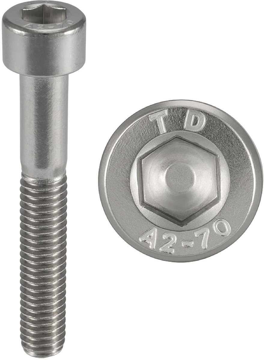 Schroeven M6 x 60 mm - cilinderkop - roestvrij staal A2 - eenvoudig te installeren - ShopVlot