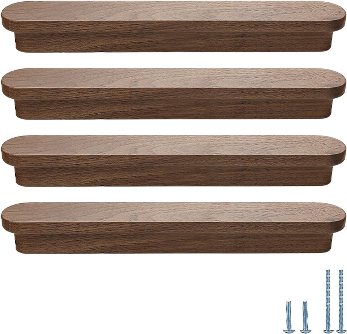 Deurklink 7,8 inch - Walnoot hout - Breed ontwerp - Perfect voor meubels - ShopVlot