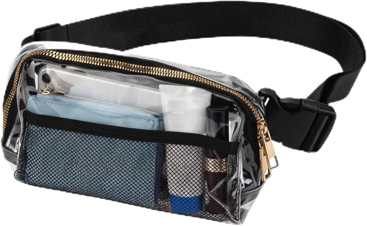 Crossbody tas transparant - doorzichtig materiaal - ideaal voor stadionbezoek - ShopVlot