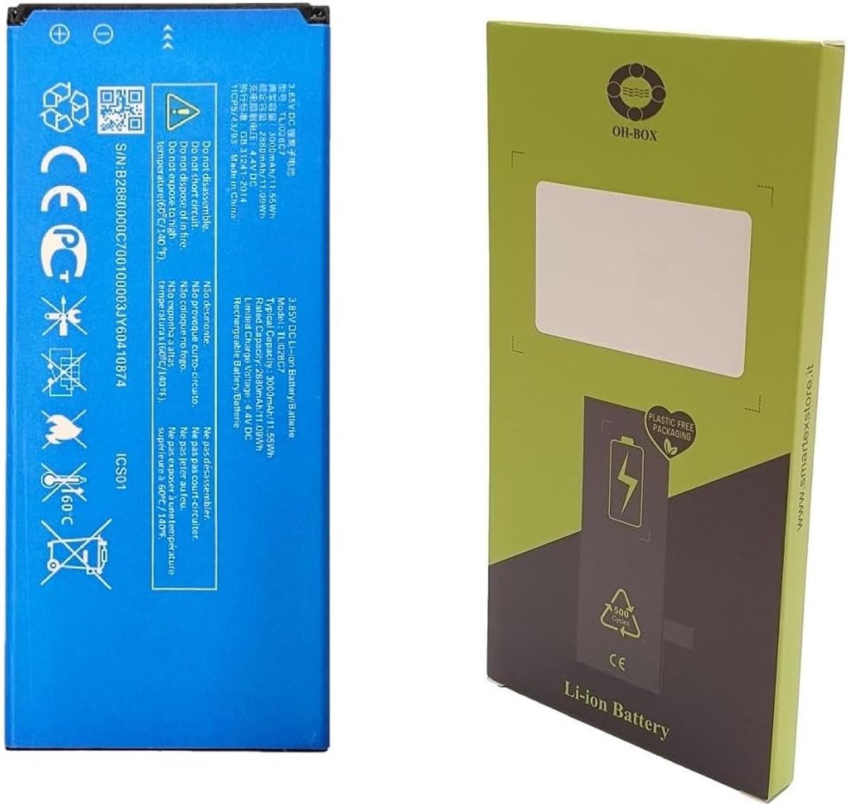 Mobiel batterij 2880mAh - Alcatel TLi028C7, TLi028C1 - vervangend - langdurige energie - ShopVlot