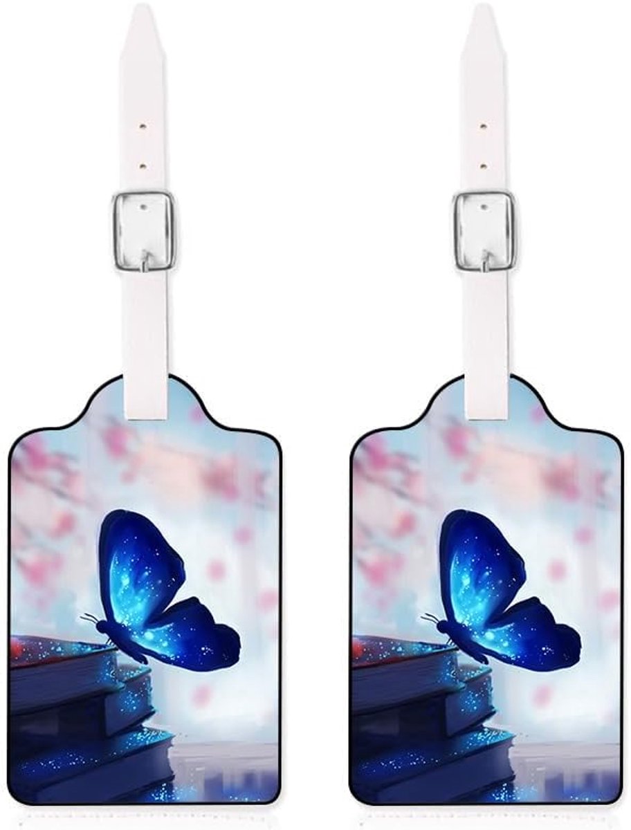 Luggage tag 2 pack - unieke leren labels - privacybescherming - voor herkenning van bagage - ShopVlot