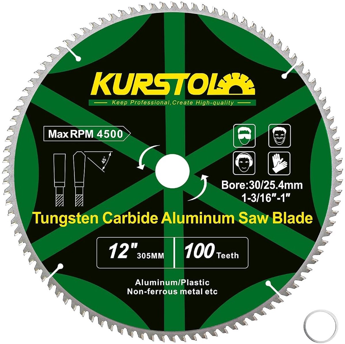 Cirkelzaagblad 305 x 30 mm - 60 tanden - TCT voor aluminium en kunststof - ideaal voor precisie sneden - ShopVlot