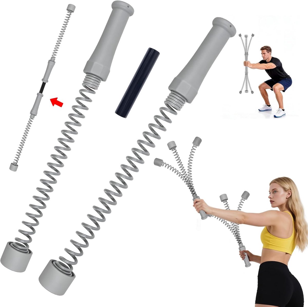 Battle Ropes 2 stuks - touwvrij ontwerp - antislip handgreep - krachttraining binnen en buiten - ShopVlot
