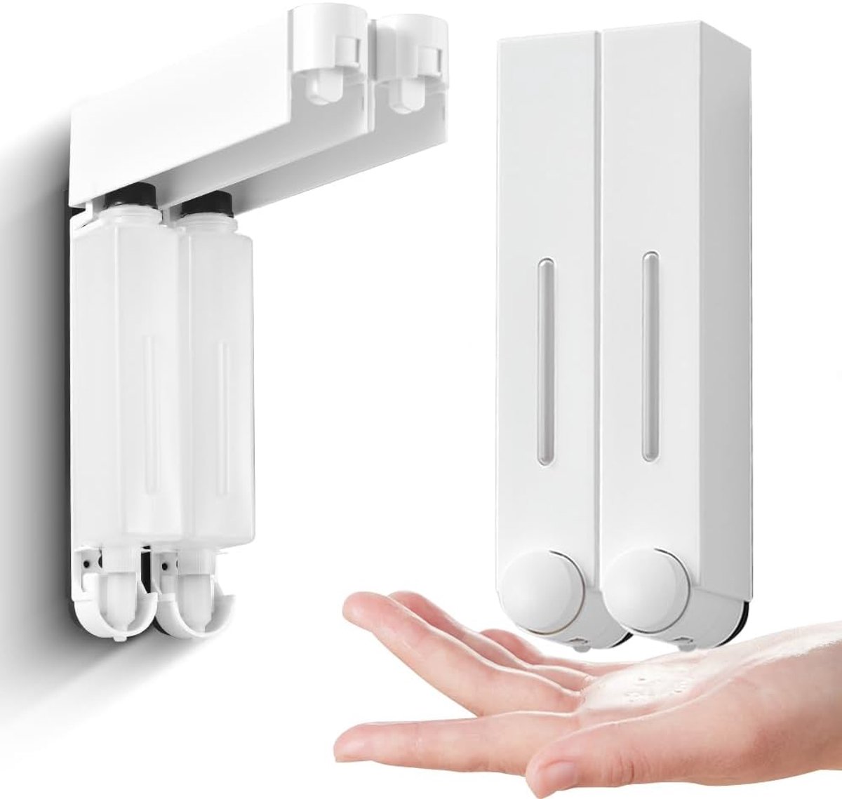 Zeepdispenser wandmontage 420 ml - duurzaam ABS materiaal - lekvrij ontwerp - eenvoudig te installeren - ShopVlot