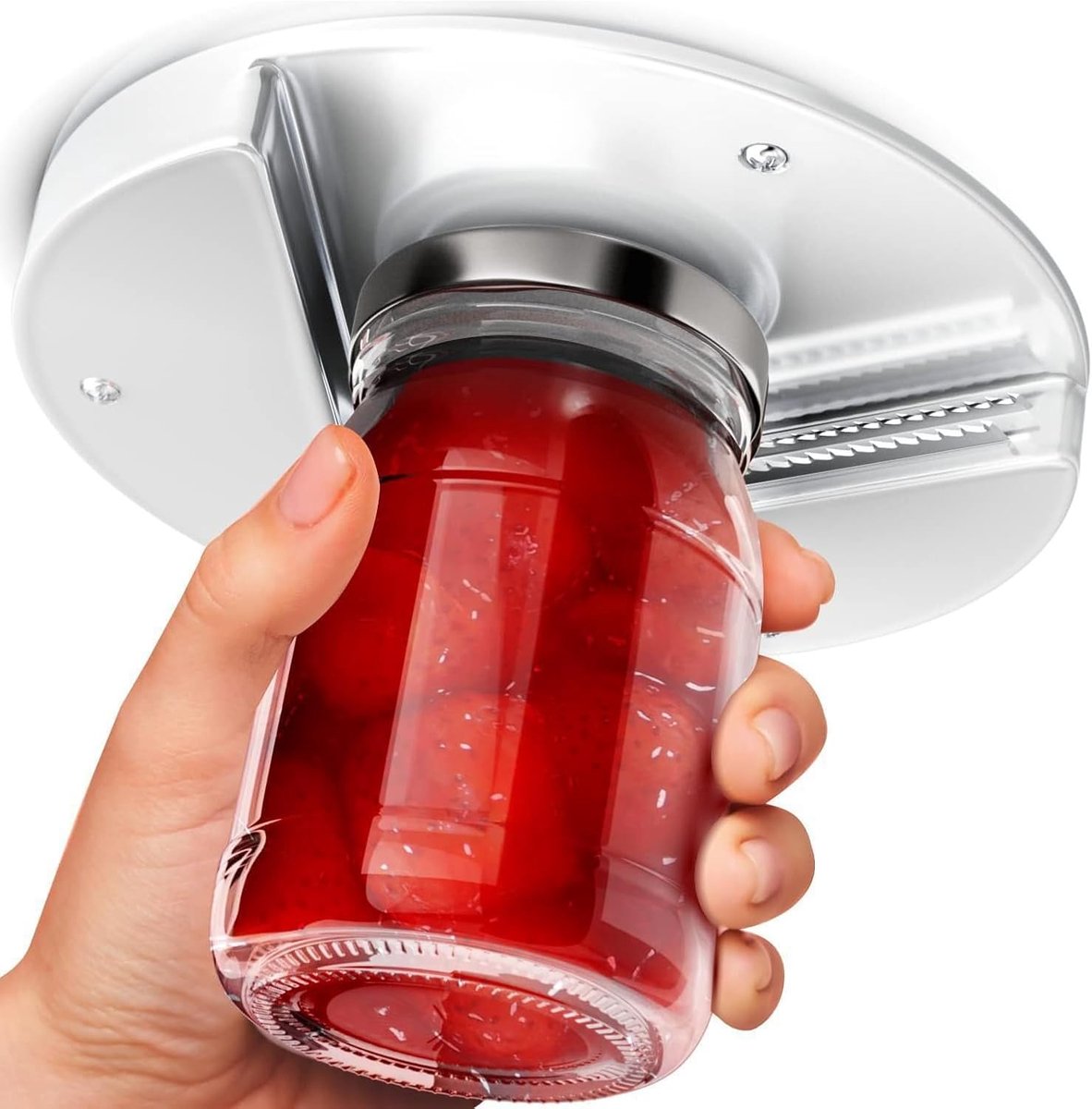 Flessenopener voor één hand - RVS met antislip handvat - Eenvoudig te gebruiken in de keuken - ShopVlot