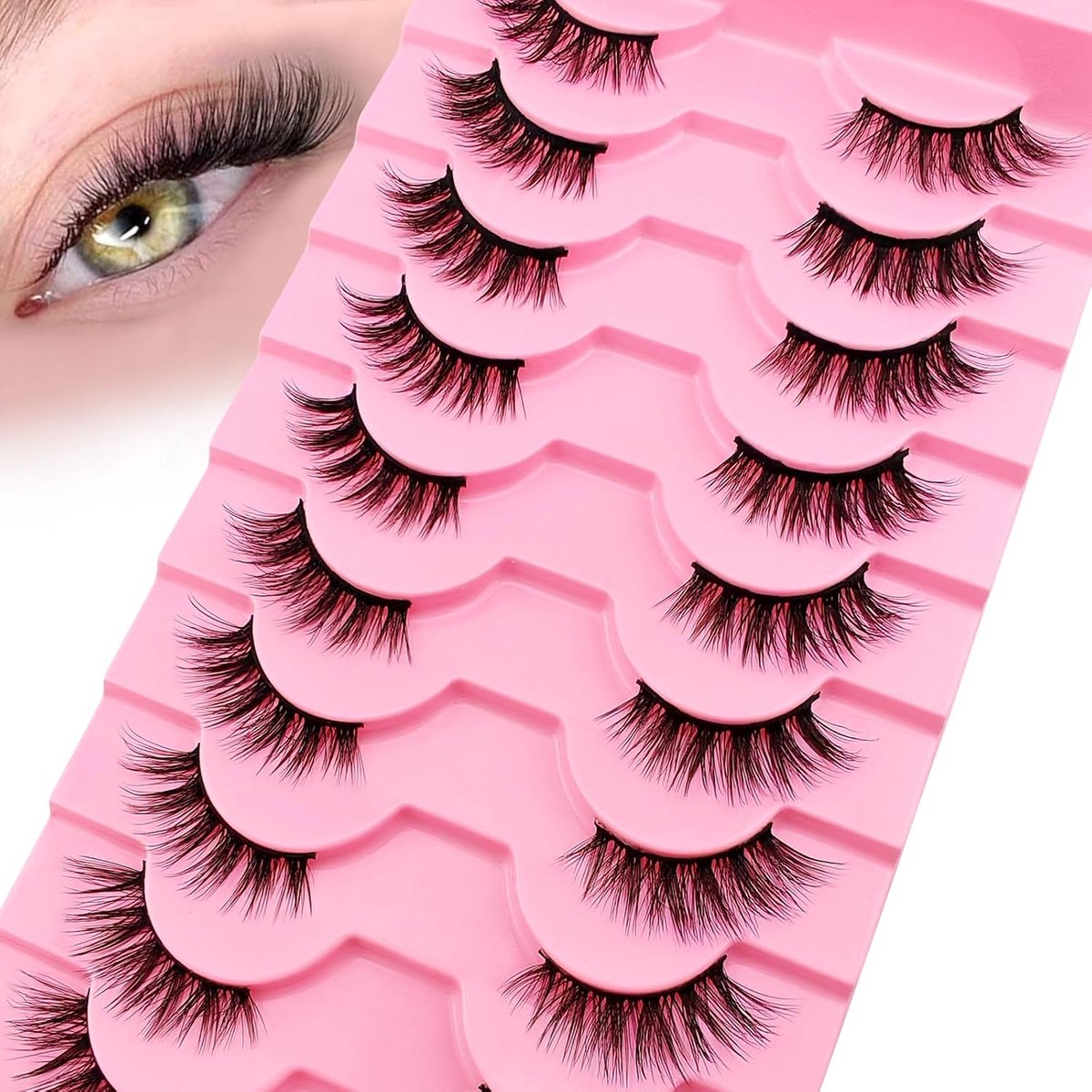 Half wimpers 15 mm - Kat-oog effect - Natuurlijke look - Snelle applicatie - ShopVlot