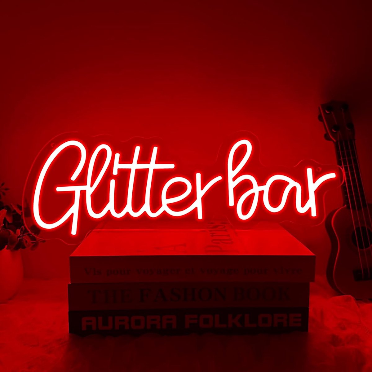 Neon bord met glitterstaaf - LED-wanddecoratie - USB-aangedreven - sfeervolle verlichting voor thuis - ShopVlot