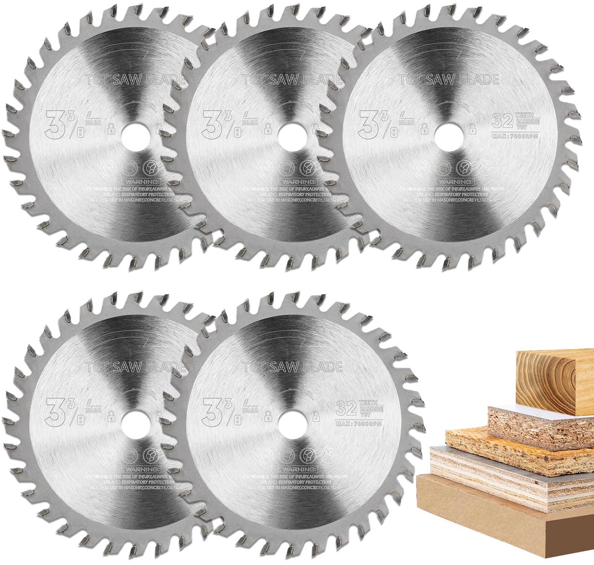 Cirkelzaagbladen 89 mm - Houtzaagblad TCT - 32 tanden - Geschikt voor handcirkelzaag - ShopVlot
