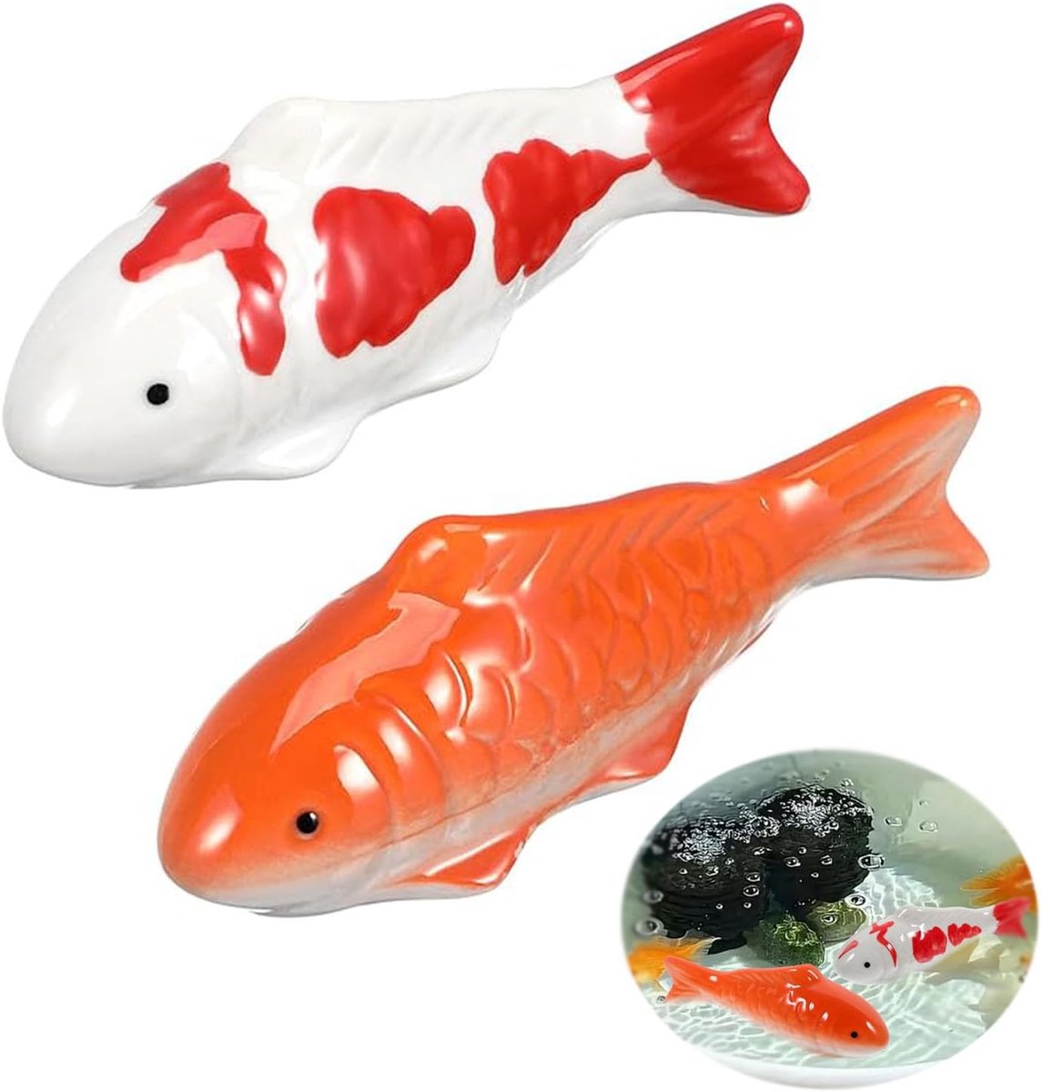 Ceramic zwemmers voor aquaria - 2 stuks - realistisch decoratief - veilig voor waterdieren - ShopVlot