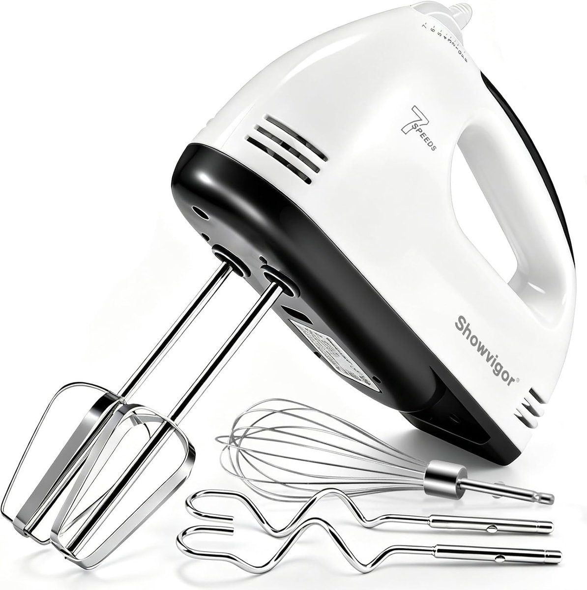 Elektrische handmixer 300 W - 7 snelheden - ergonomische handgreep - ideaal voor bakken - ShopVlot