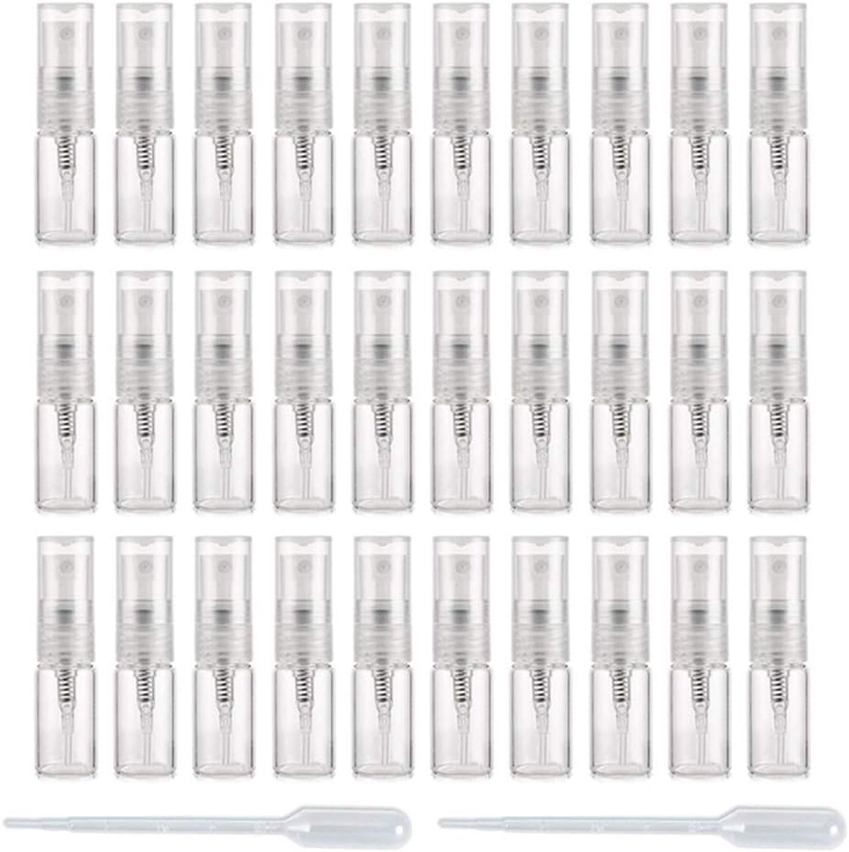 Mini Spray Fles 3ml - Glazen Fles Atomizer - 30 Stuks - Perfect voor Reizen - ShopVlot