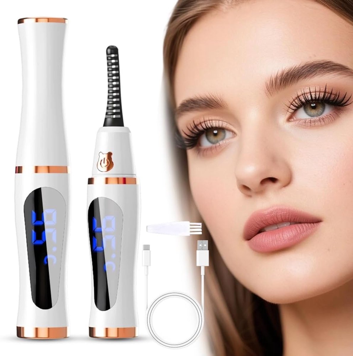 Elektrische Wimperkruller met 3 Temperatuurstanden - Oplaadbaar - Snelle opwarming in 10 seconden - ShopVlot