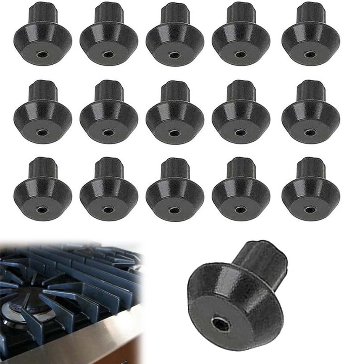 Rubber voeten vervangend 16pcs - hittebestendig plastic - voor gasfornuis - betrouwbare bescherming - SnelShoppen