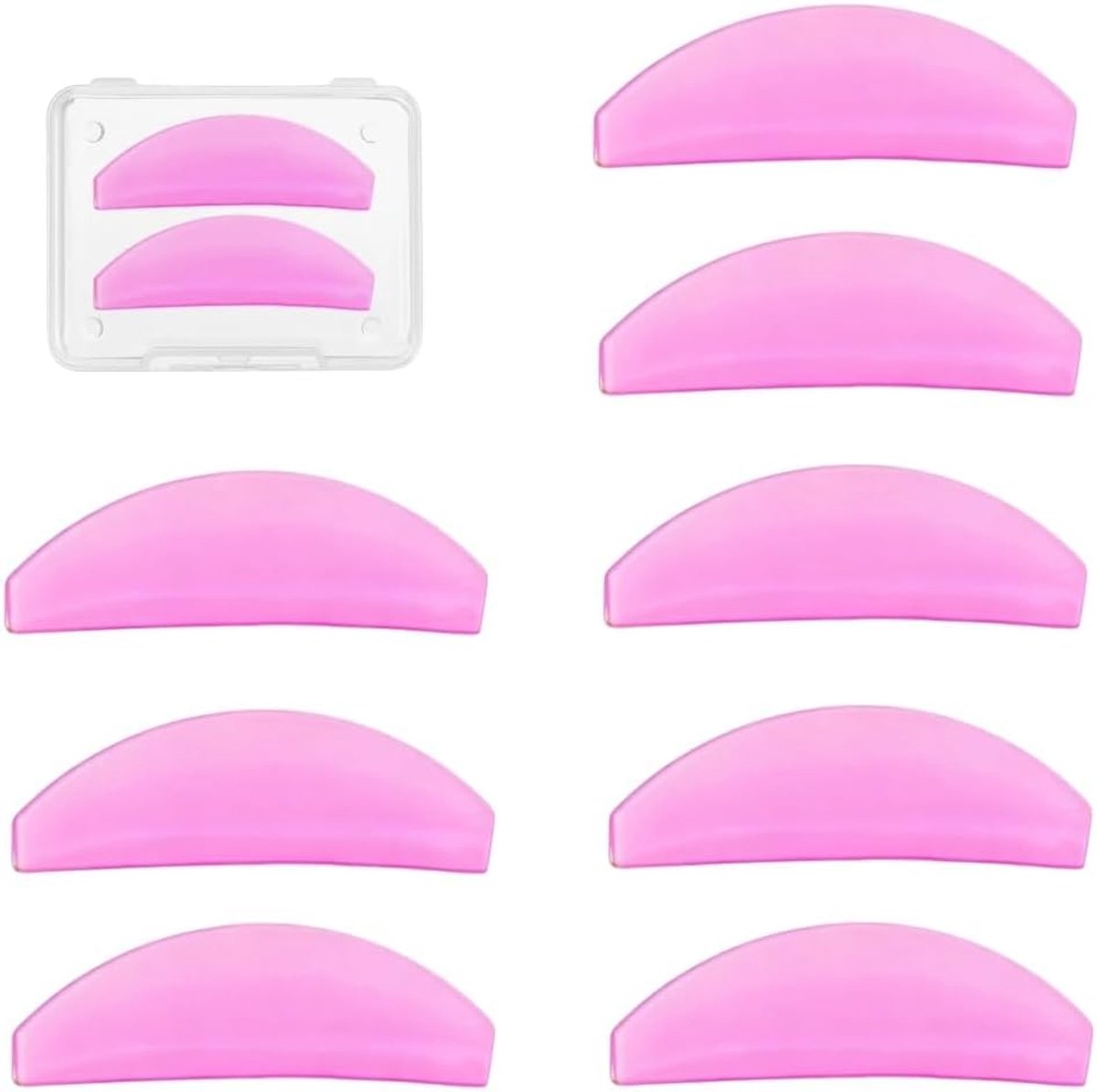 Wimperlifting-pads 8 stuks - ultradun en herbruikbaar - roze silicone - voor wimperverzachting - SnelShoppen