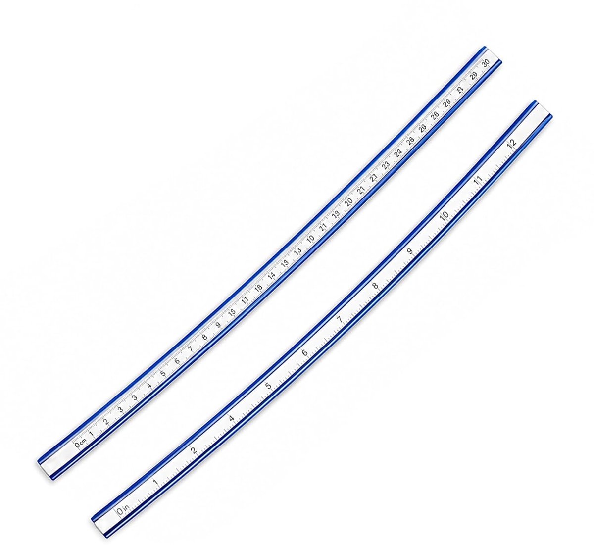 Gebogen linialen 30 cm en 60 cm - flexibele maatvoering - dubbelzijdige schaalmarkering - SnelShoppen