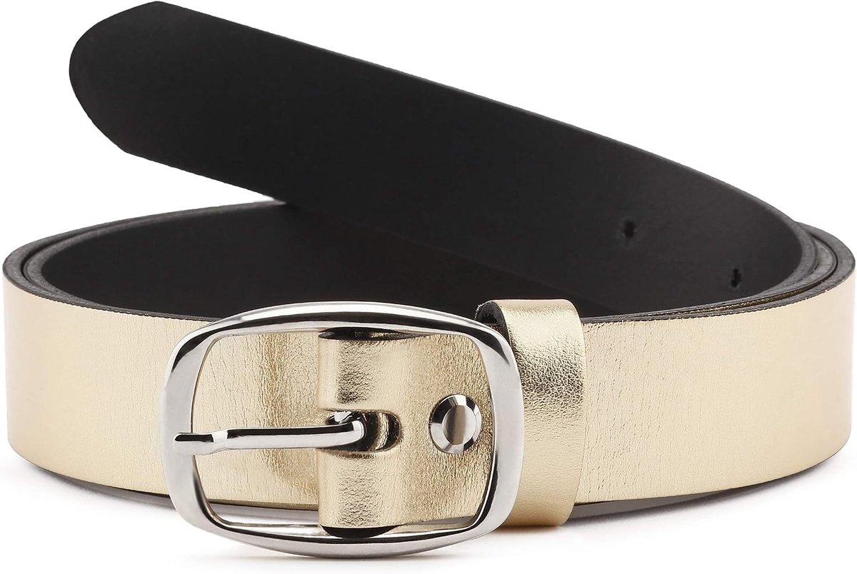 Leren damesriem 90 cm - goud - stijlvolle afwerking - perfect voor elke outfit - SnelShoppen