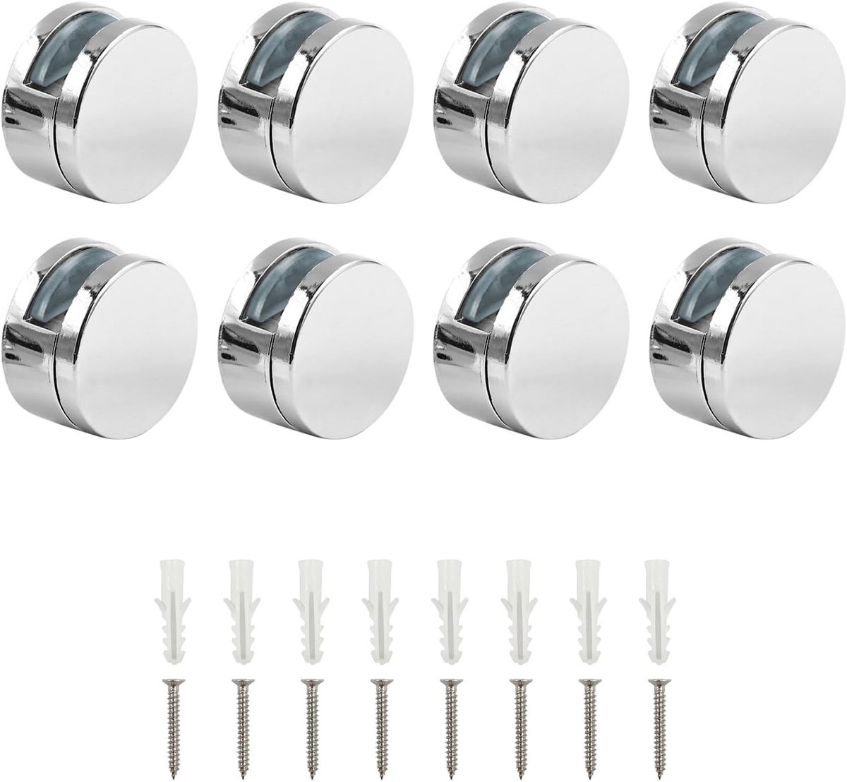Klembevestiging 8 stuks - Zinklegering - Roest- en corrosiebestendig - Ideaal voor glas en acrylglas - SnelShoppen