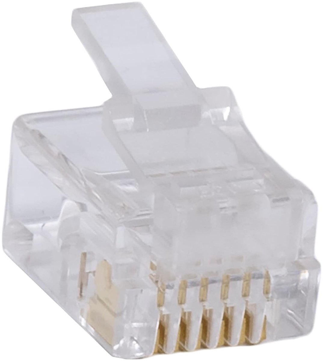 RJ12 6P6C connectors - male - transparant - voor crimping telefoon kabels - SnelShoppen