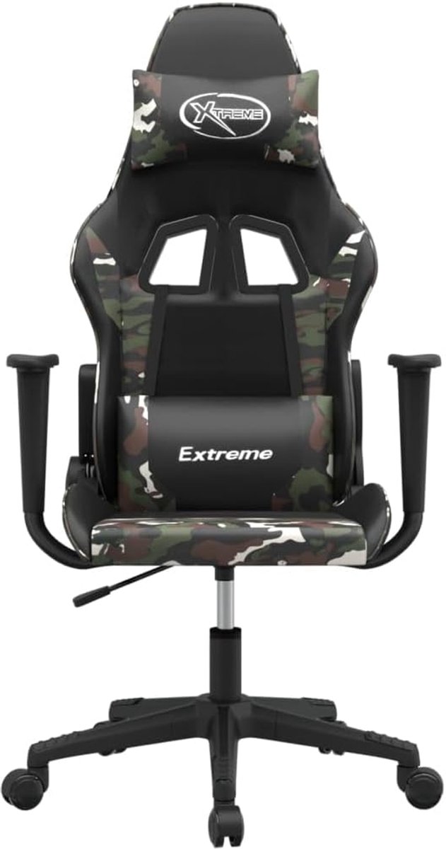 Gaming Stoel - Computer Stoel - Comfortabel Zitten - Verstelbare Rugleuning - Draaibaar - Zwart Camouflage — afbeelding 5