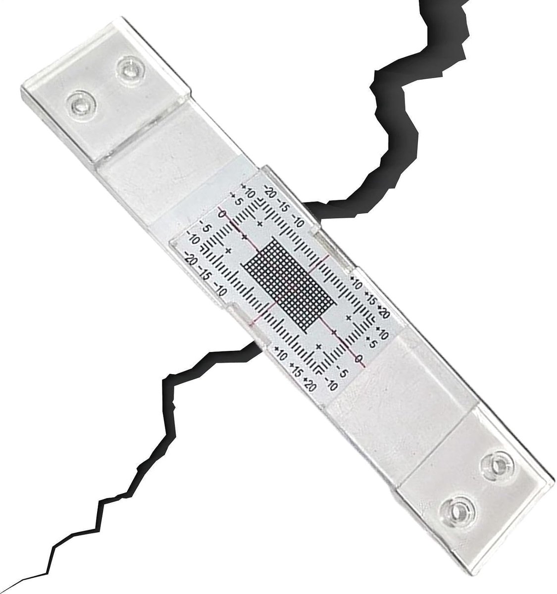 Scheurmonitor - Scheurmeter - Muren Controleren - Transparante Acryl - 10mm Verticaal - Transparant