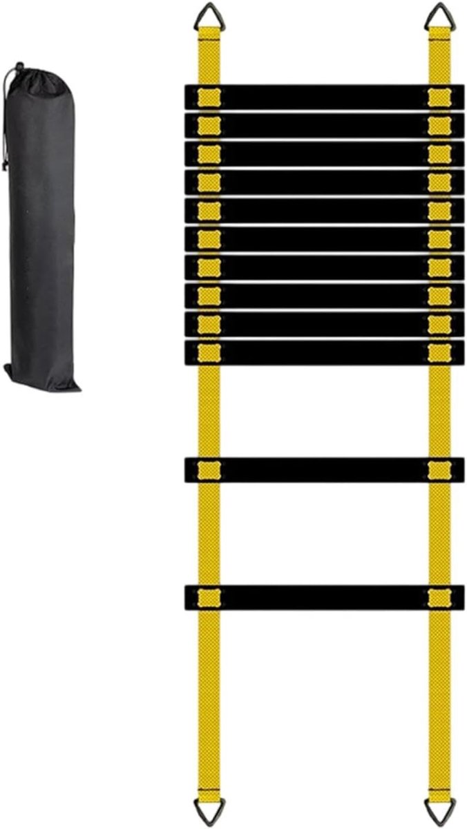 Snelheidsladder Trainingsset - Voetbal Ladder - Behendigheid Trainen - Direct Klaar Voor Gebruik - 6 Meter - Geel