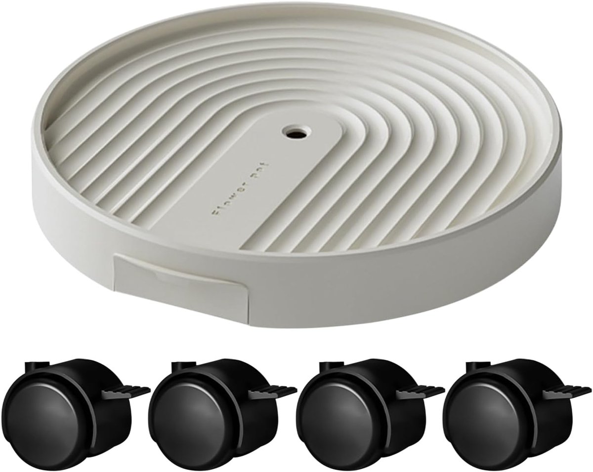 Planten Roller - Bloempot Onderstel - Moeiteloos Verplaatsen - Met Afwatering - 26 cm Diameter - Wit