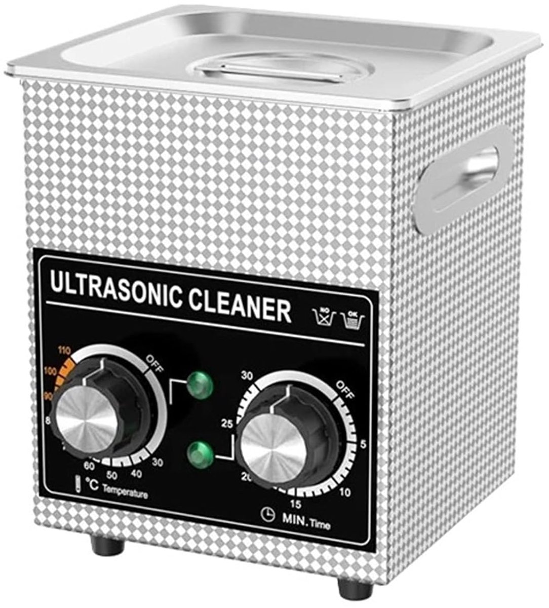 Ultrasoon Reinigingsbad - Reinigingsapparaat - Sieraden Reinigen - Met Roestvrijstalen Mand - 2L - Zilver