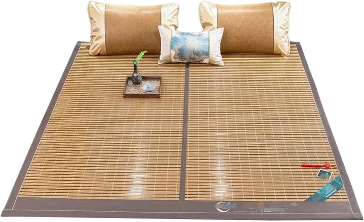 Zomermat Bamboe - Koelmat Zomerslaapmat - Koel Slapen - Verkoolde Bamboe - 135x195cm - Niet gespecificeerd