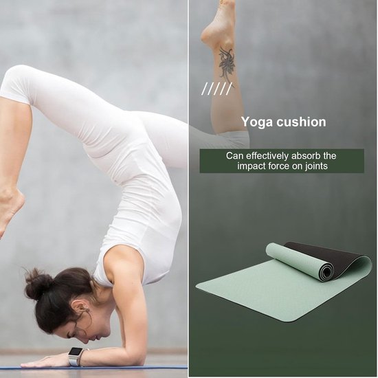 Dikke Yogamat - Antislip Matras - Pilates Training - Schokabsorberend Ontwerp - 183 x 68 cm - Blauw — afbeelding 4