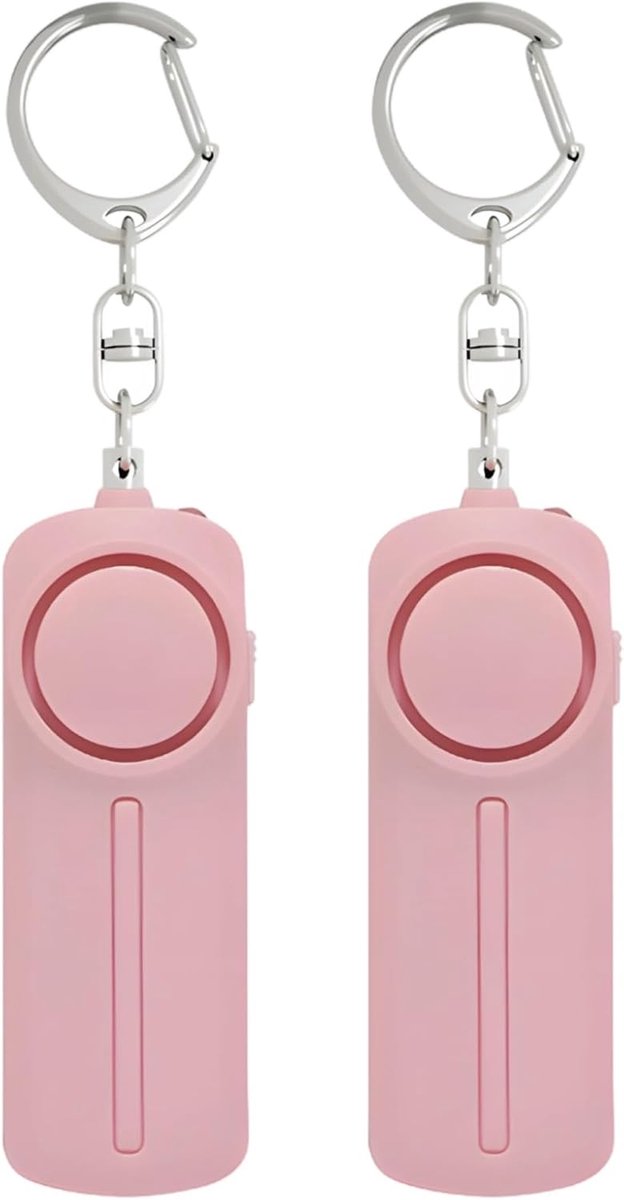 Persoonlijk Veiligheidsalarm - Noodalarm Sleutelhanger - Zelfverdediging Noodsituaties - 130 dB Geluid LED - 2 stuks - Roze