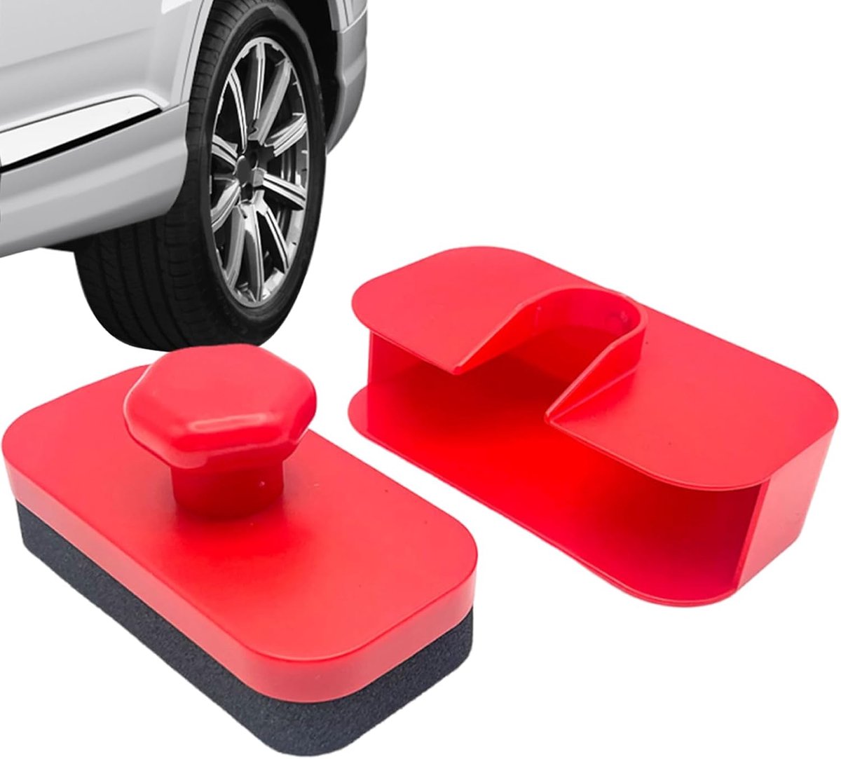 Banden Glans Applicator - Auto Spons Deksel - Auto Reinigen - Herbruikbare Borstel - 14.2x7.5x7.2cm - Zwart