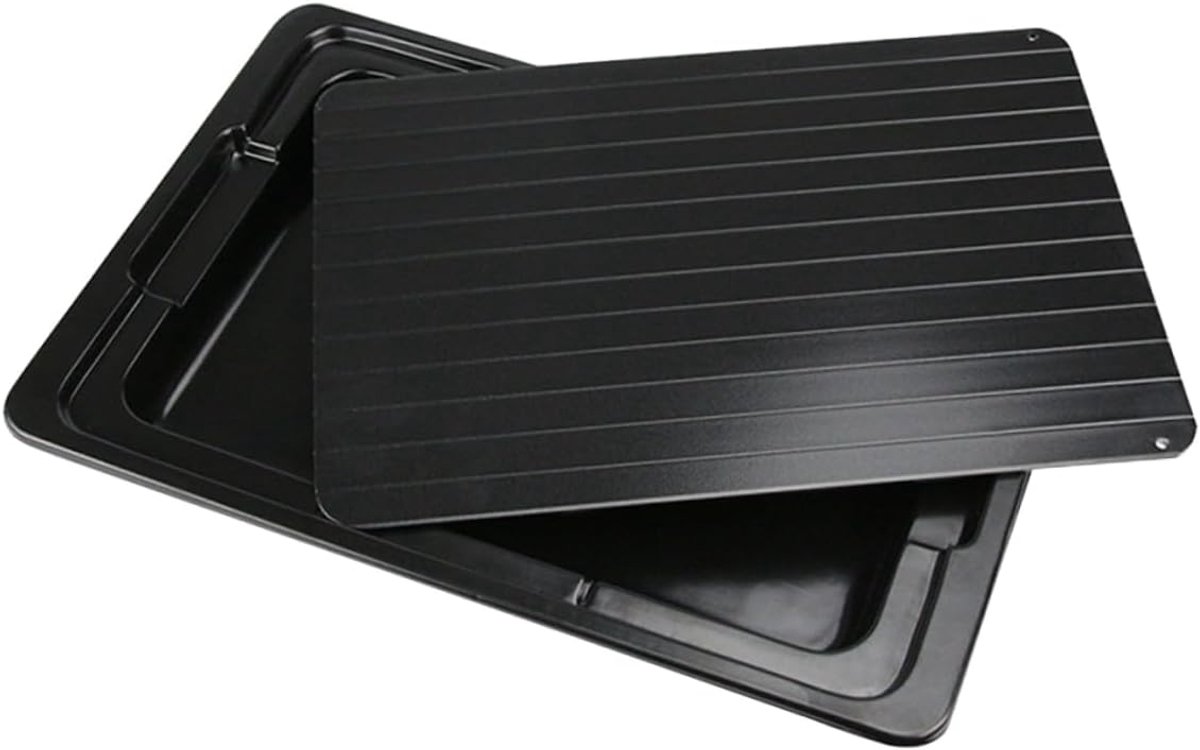 Ontdooiplaat - Keukenplaat - Snel Ontdooien - Geen Elektriciteit Nodig - 29.5x20.5 cm - Zwart