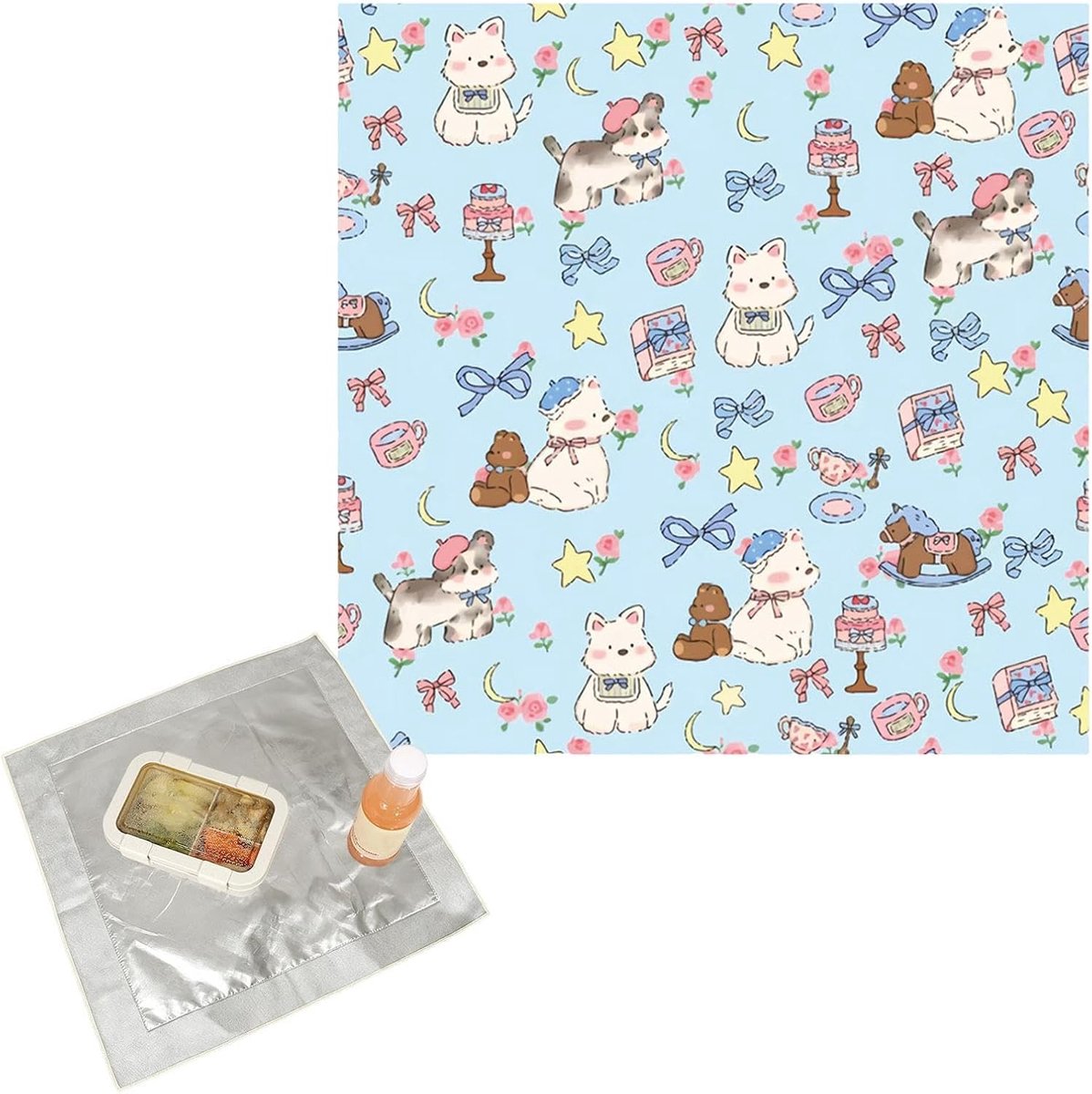 Wikkeldoek Lunch - Isolatiehoes Voedsel - Maaltijden Koel Houden - Zelfklevende Sluiting - 50 x 50 cm - Meerkleurig