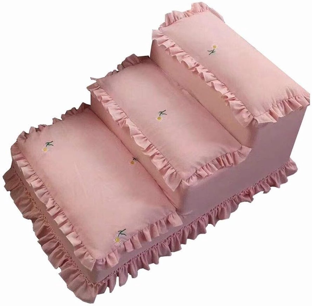 Huisdier Traptreden - Hondentrap Kattentrap - Huisdieren Hulp - Antislip Basis - 3 Treden - Bruin