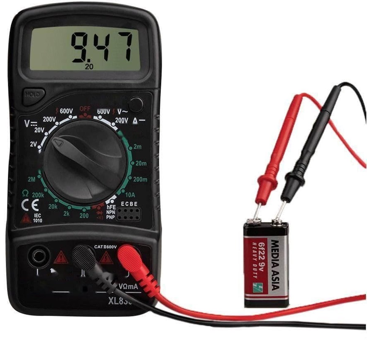 Digitale Multimeter - Capaciteit Meter - Elektrische Metingen - Hoge Precisie - 200mV~600V - Grijs