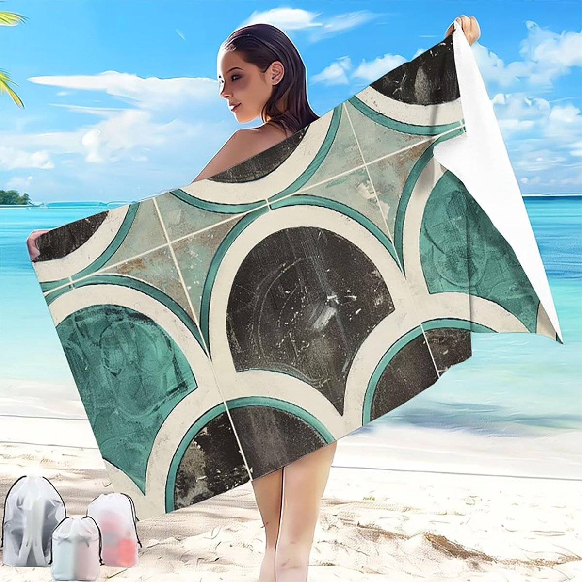 Strandlaken Microvezel - Stranddoek Grote Handdoek - Strand Bezoek - Sneldrogend Zandvrij 