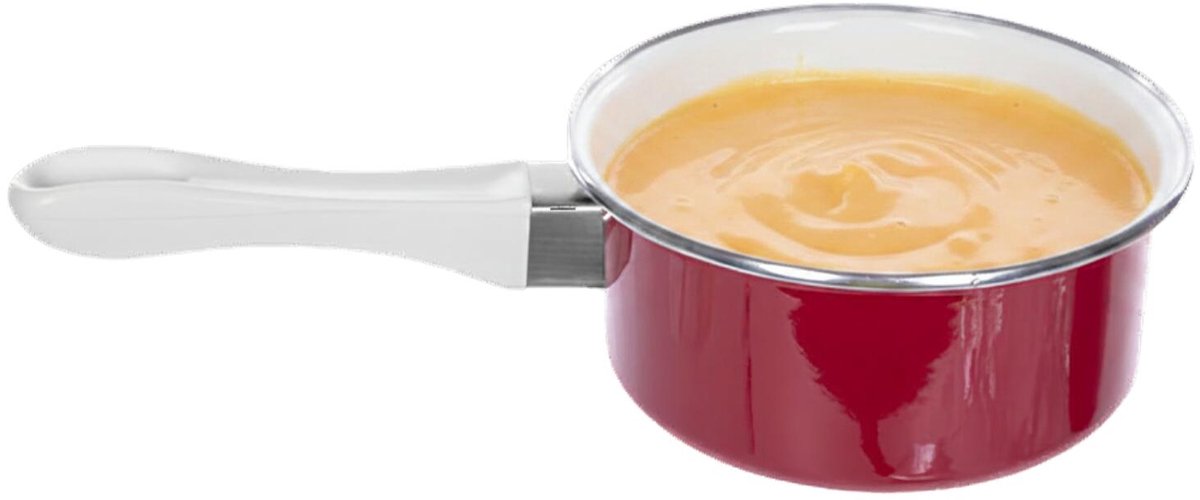 Alessandro Steelpan Cuisine - D18 cm - 2 liter - sauspan/juspan - keuken pannen - rood/wit