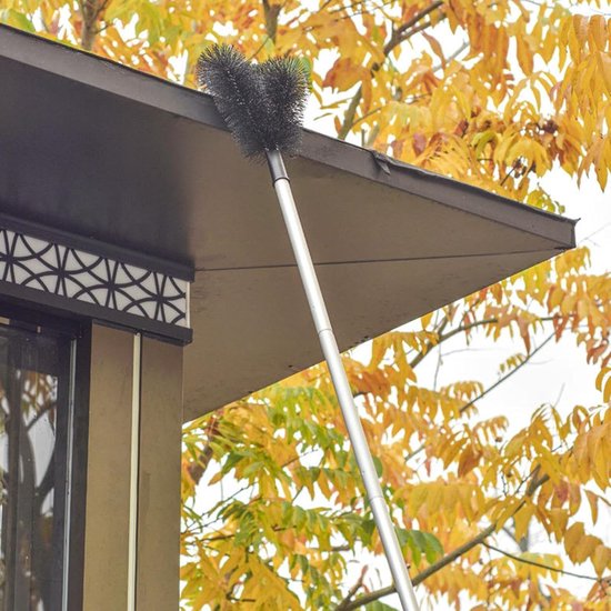 Gootreiniger Borstel - Dakgoot Reiniger - Goot Reinigen - Uitschuifbare Aluminium Steel - 168 cm - Multicolor — afbeelding 3