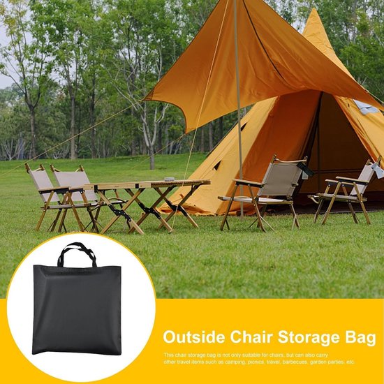 Draagtas Klapstoel - Campingzak Opbergtas - Reizen en Picknicken - Stevig Oxford Materiaal - 76 x 56 cm - Zwart — afbeelding 2