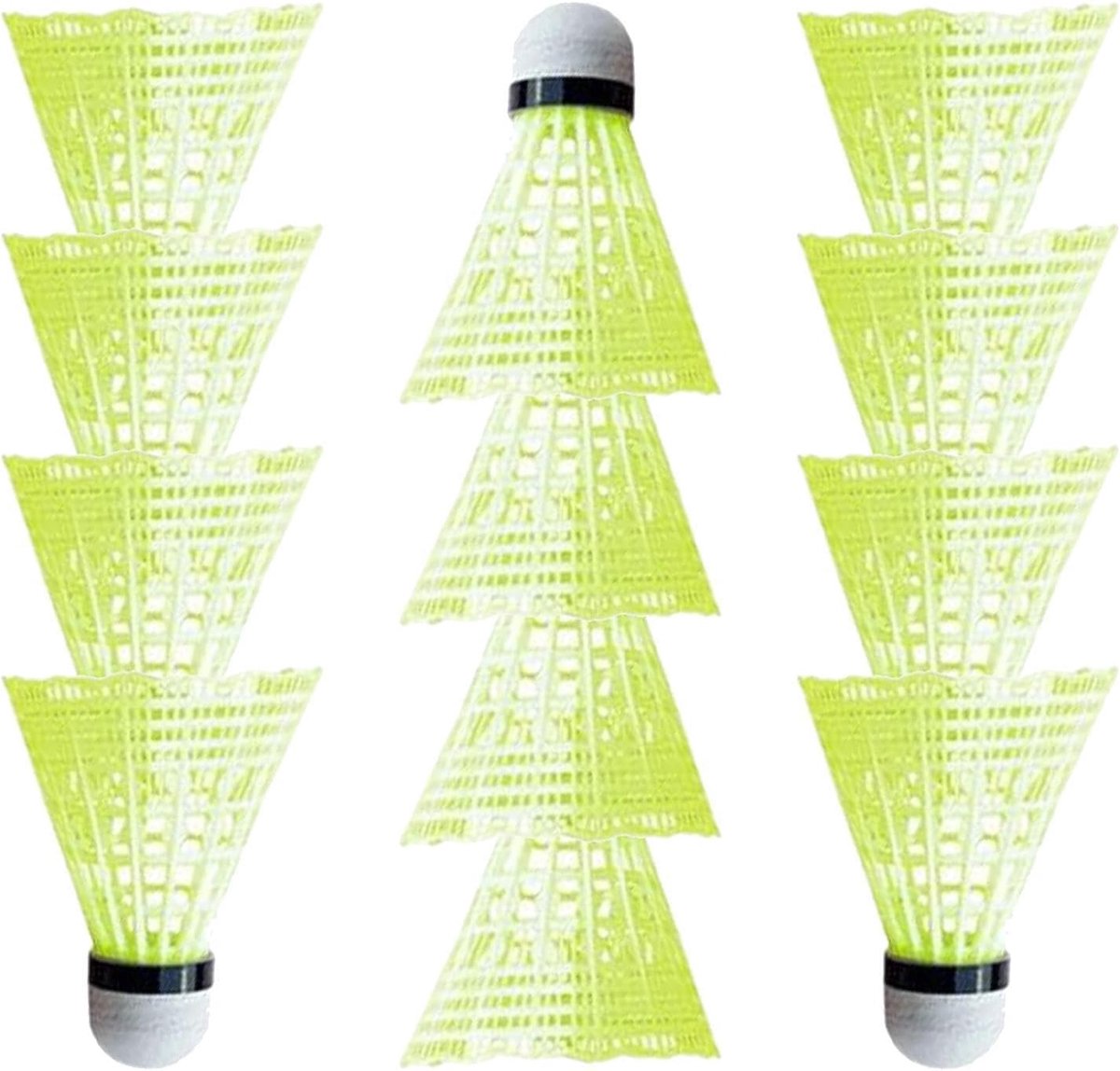 Badminton Ballen - Nylon Shuttlecocks - Sport Training - Uitzonderlijke Stevigheid - 12 Stuks - Geel