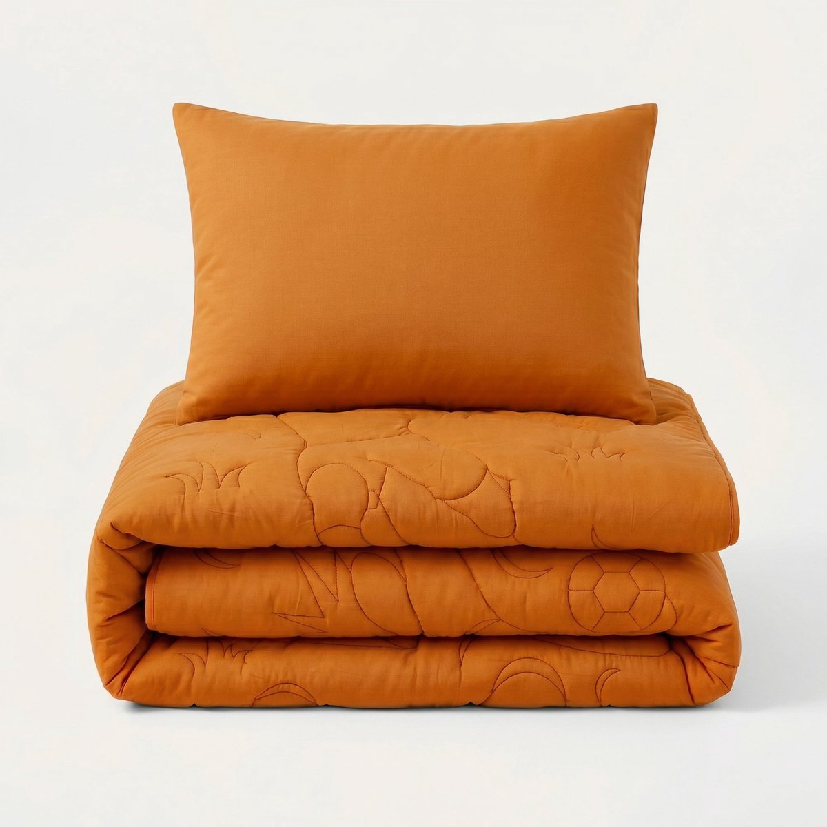 HappyBed Kinderdekbed zonder overtrek - Wasbaar dekbed - Dekbed zonder hoes - 2 in 1 dekbed - Dekbed met print - Hoesloos dekbed - Oranje
