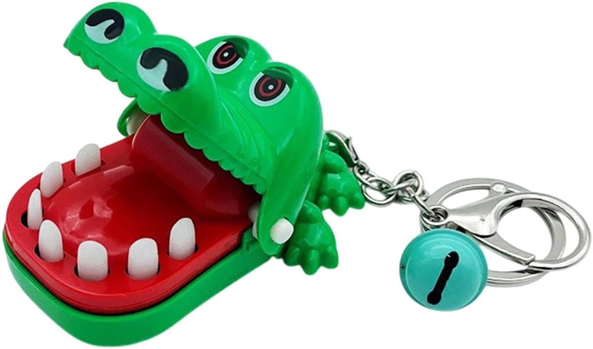 Krokodil sleutelhanger - Bijtend dier - Spel & Entertainment - Interactief speelgoed - 8 x 6 x 5.8 cm - Groen