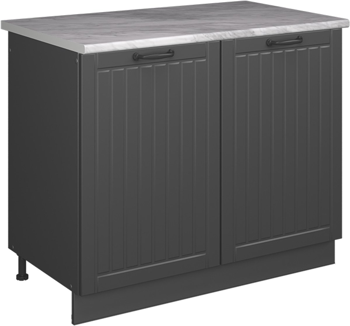 Vicco Wastafelkast Fame-Line, Donkergrijs/Antraciet, 100 cm, WB Marmer