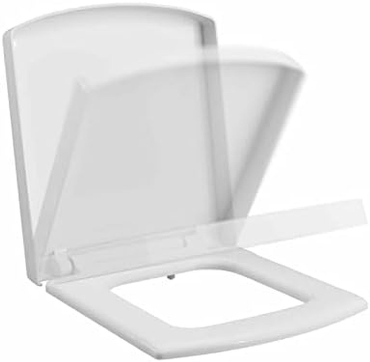 Toiletzitting Vierkant - Toiletbril Deksel - Badkamer Vernieuwen - Snel Ontgrendelbaar Scharnier - B 35 L 40-46cm - Wit