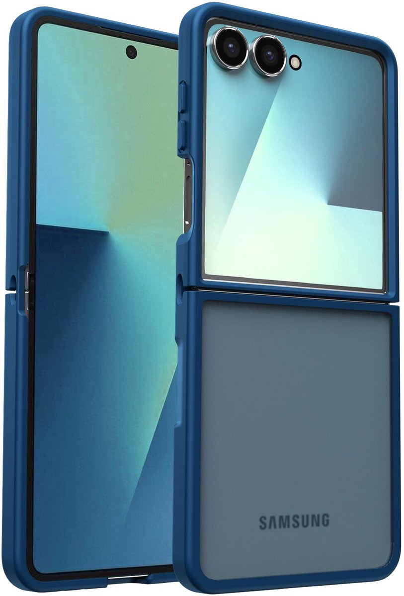 Hoesje Geschikt voor Samsung Galaxy Z Flip 7 - Matte Back Cover - Blauw