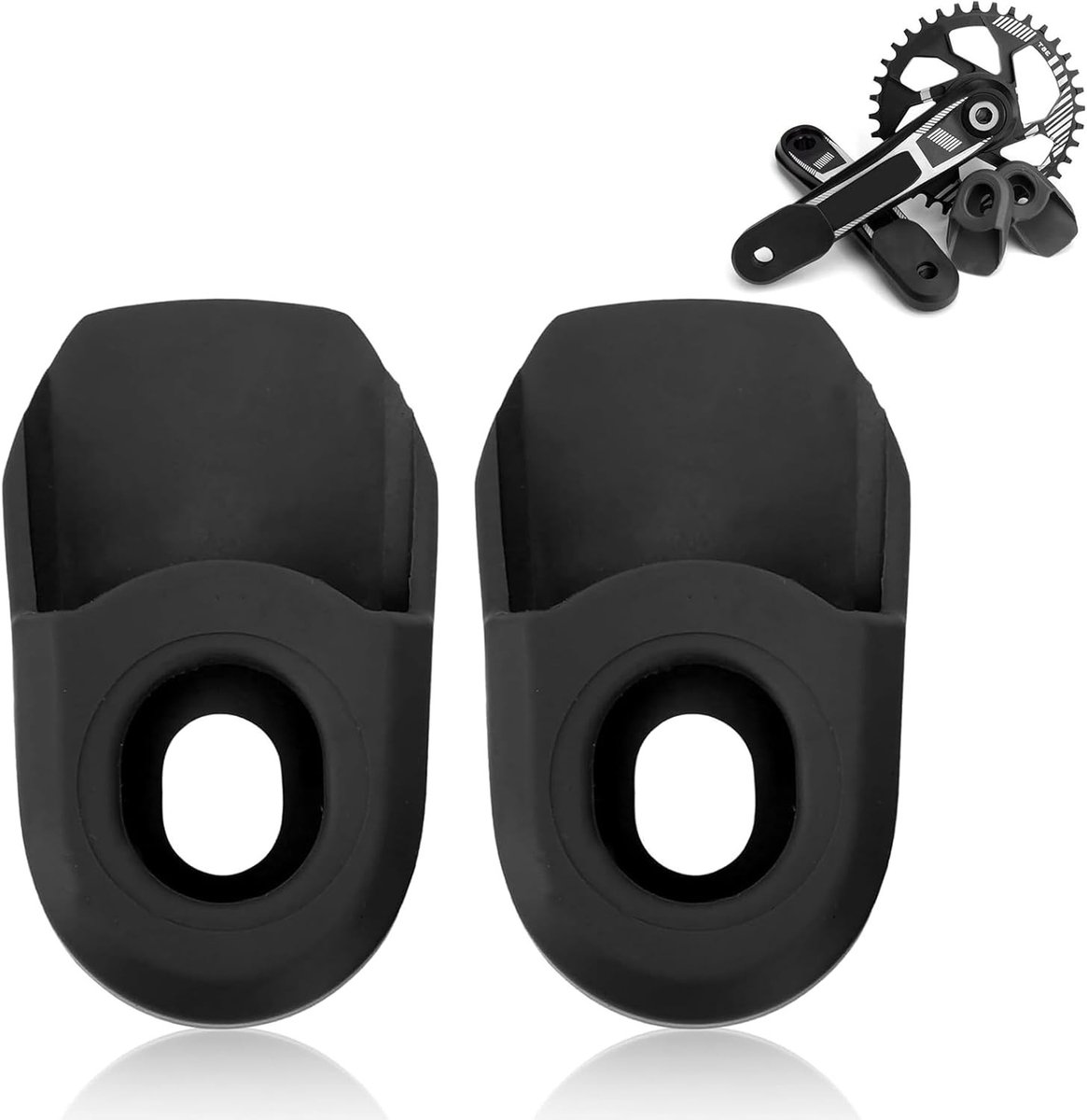 Crankarm Beschermers voor Fietsen - Silicone Covers voor Crankset - Bescherming voor Mountainbike en Racefiets Onderdelen (Zwart)